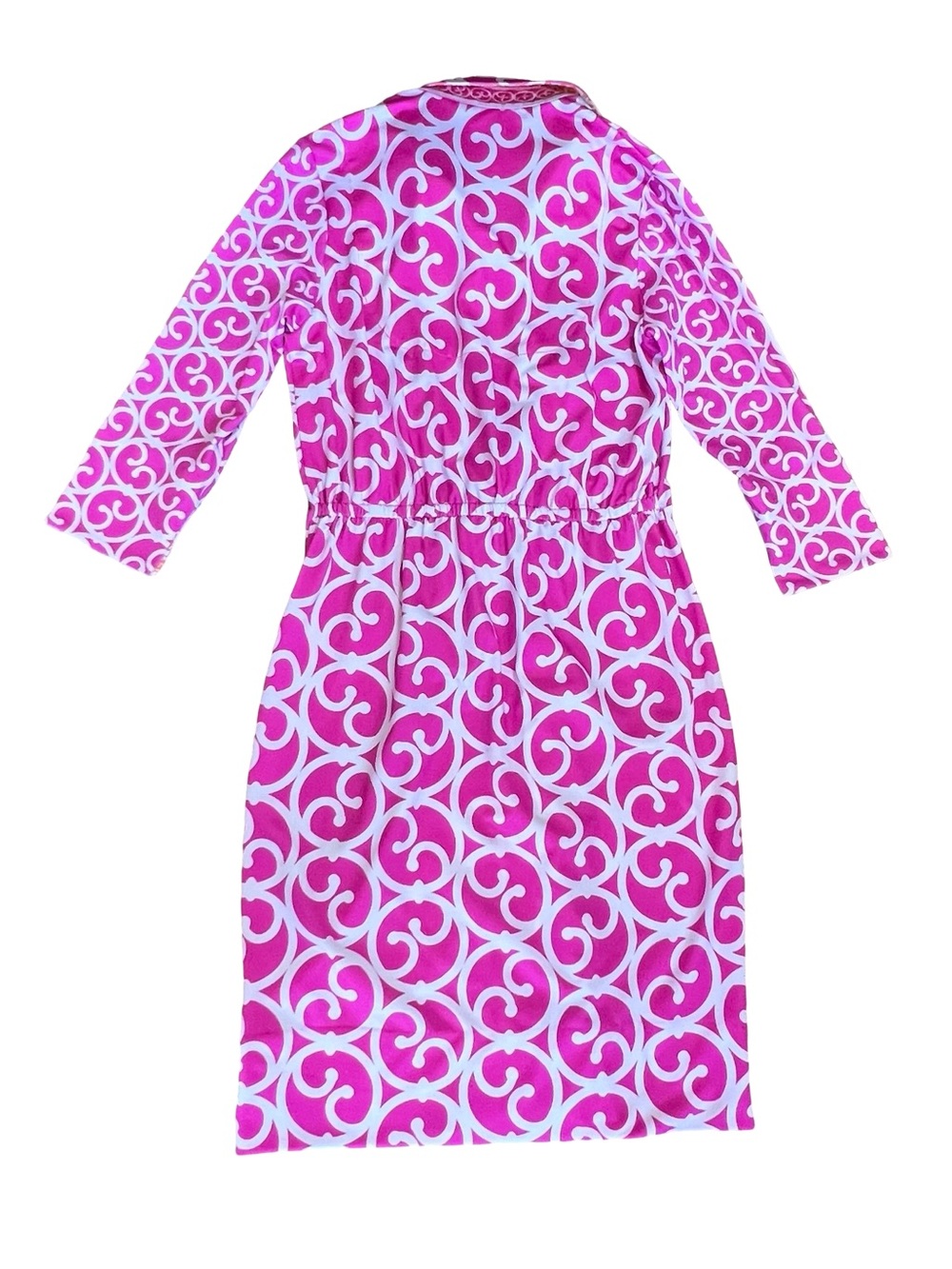 Gretchen Scott Women’s Sz M Pink Twist and Shout Dress Geometric Print Stretch - Picture 9 of 16